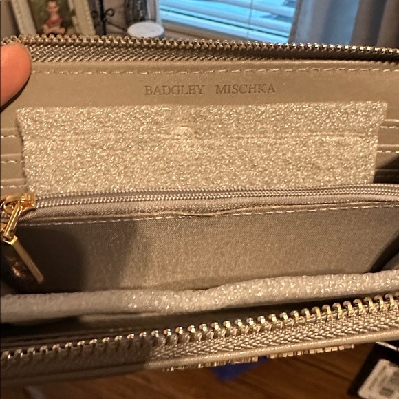 Badgley Mischka Taupe Studded Wristlet Wallet - Picture 6 of 6